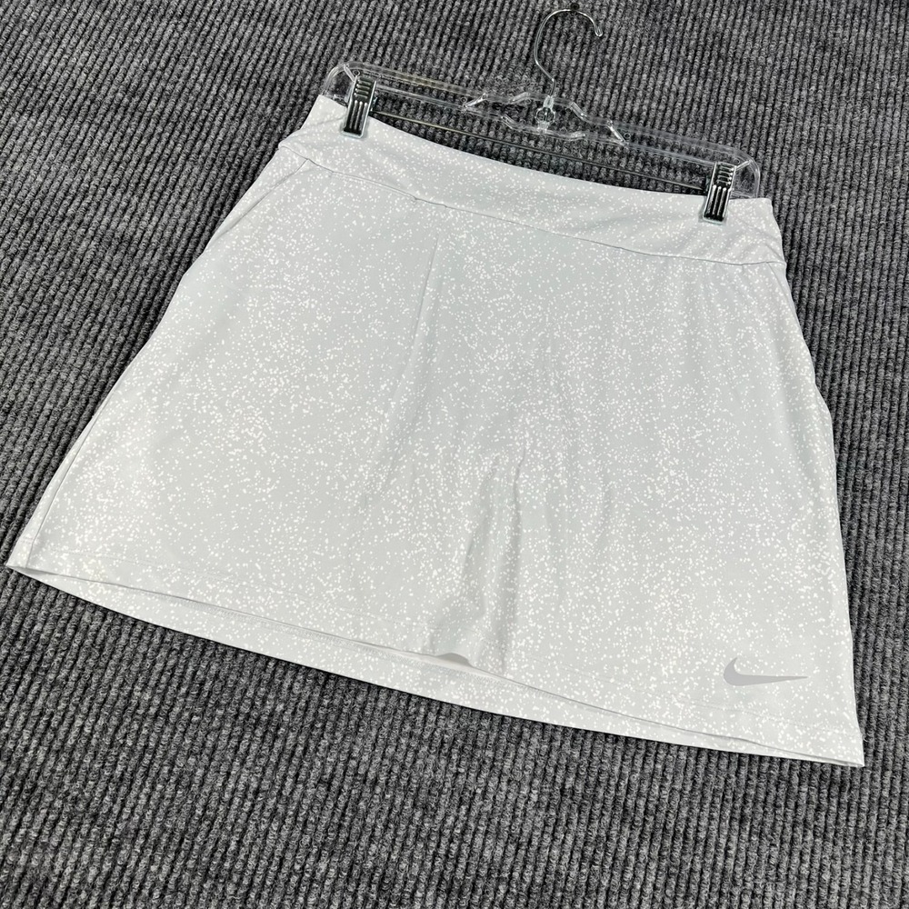 Nike Skort Skirt Womens Small Gray Geometric Lined Dri Fit Golf Tennis